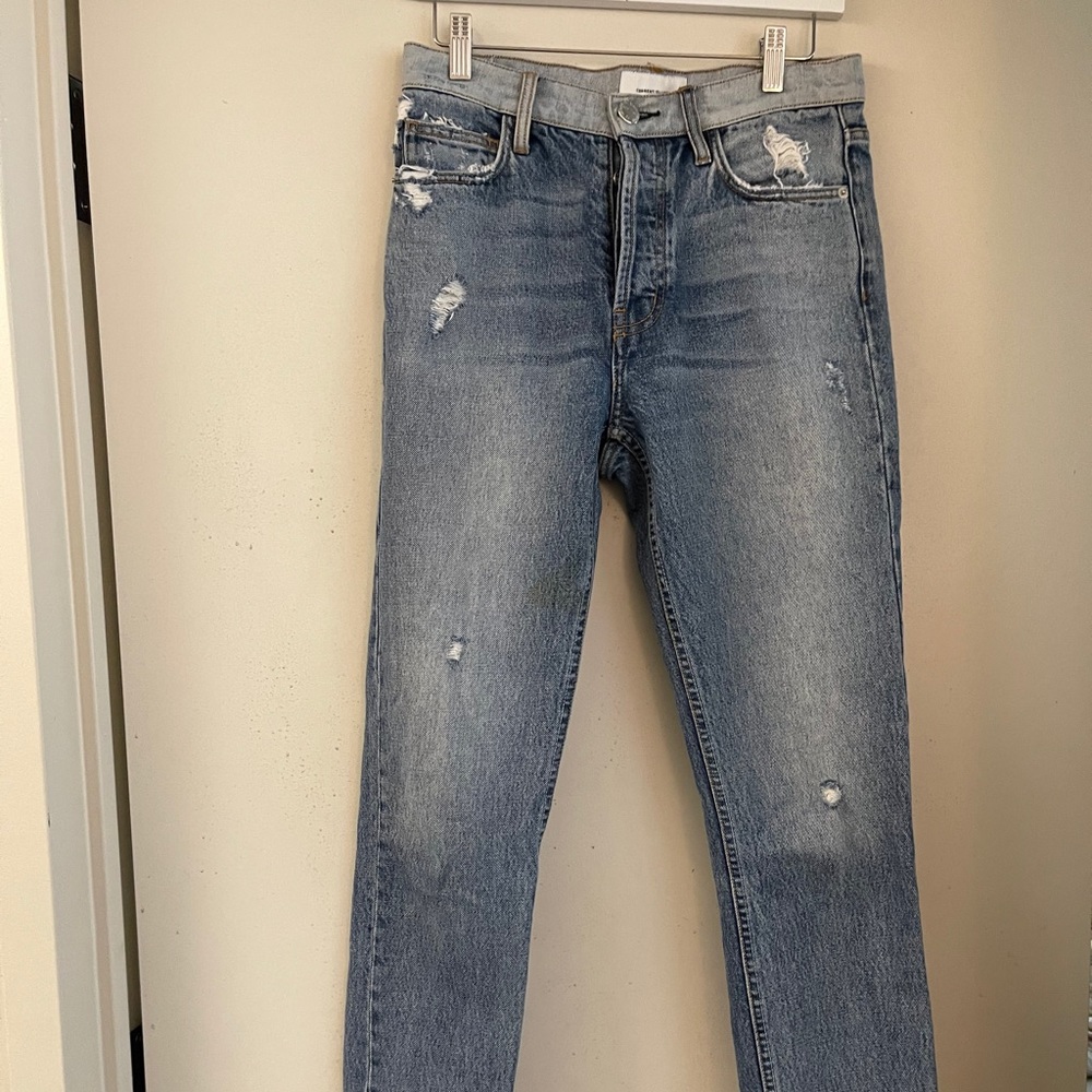 Current/Elliott Two Tone High Rise Jeans